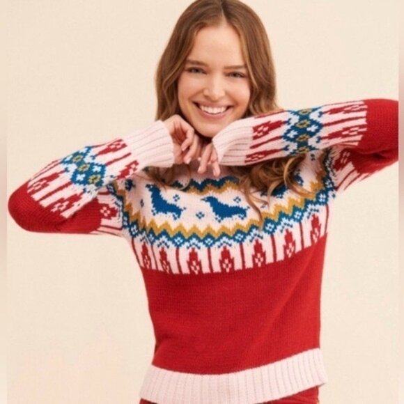 Rachel Antonoff 60% Alpaca Oscar Fairisle Dachshund print sweater Size XS Knit - Picture 1 of 10